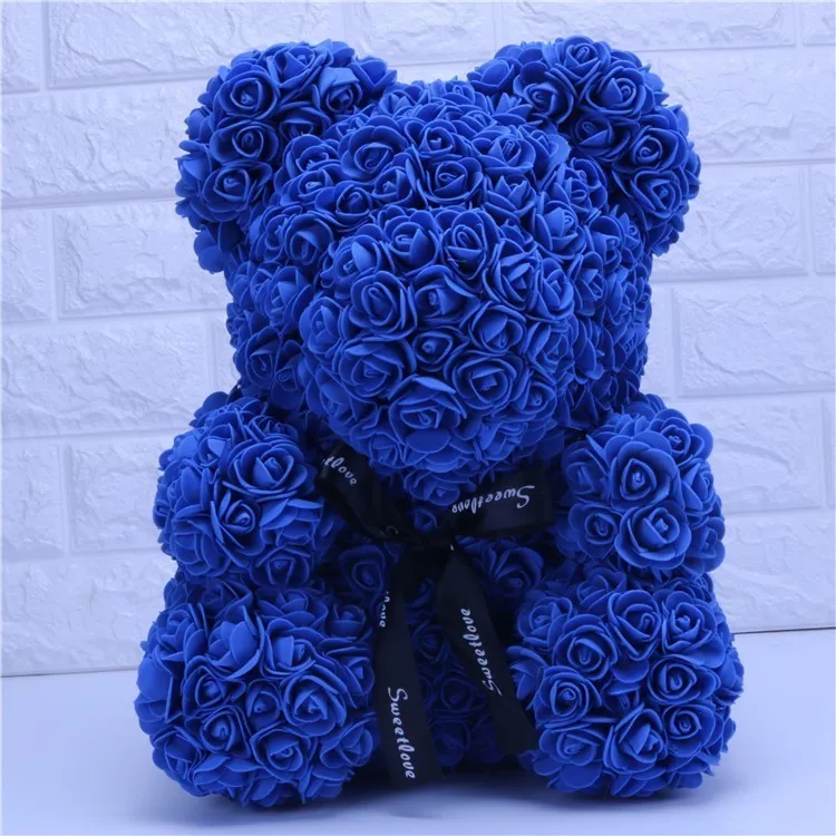 Hela Big Custom Teddy Rose Bear med Box Luxurious 3D Bear of Roses Flower Christmas Gift Valentines Day Gift7318275
