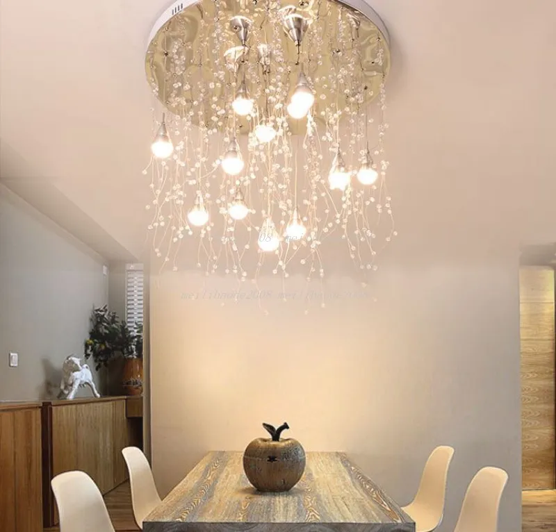 Nordic Kristall Perlenvorhang Deckenleuchte für Treppen kreative Home Deco Wohnzimmer Lichter Kinder Schlafzimmer LED Deckenleuchten M282i