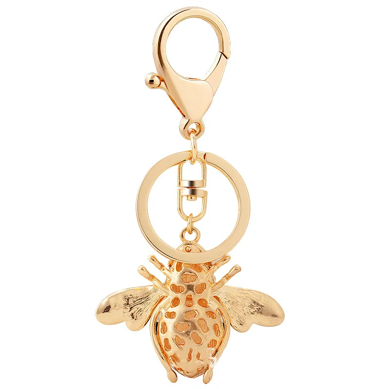 Strass Abeille Porte-clés En Alliage De Métal Pendentif Femmes Filles Dame Porte-clés Porte-Anneau pour Voitures Sac De Luxe Animal Porte-clés Charms Je250l