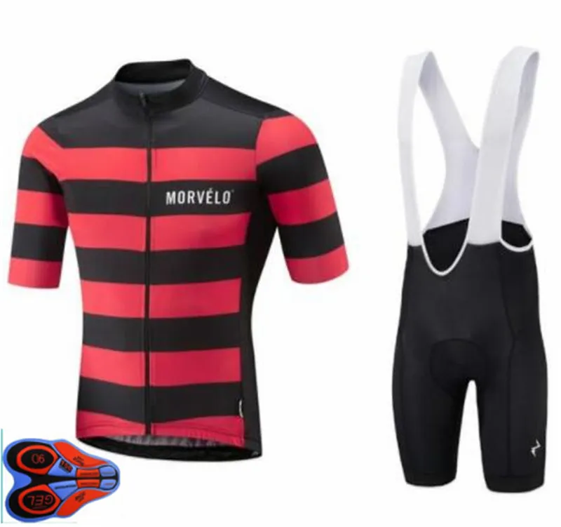 Morvelo – maillot de cyclisme à manches courtes et cuissard à bretelles de haute qualité, ensemble de vêtements de vélo ajustés pour course en équipe professionnelle, gel 9D pad278q