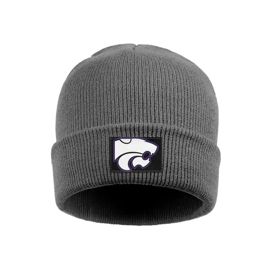 Mode Kansas State Wildcats Basketbal wit logo Slouch Beanie Skull Hoeden Wol Marmeren Print USA vlag Kansas State Wildcats Blac1658037