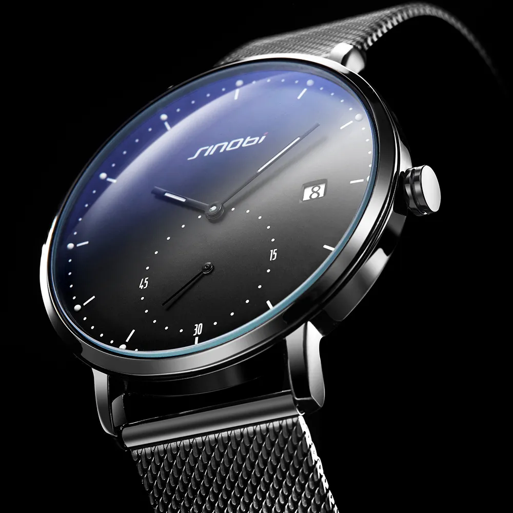 cwp 2021 SINOBI модные мужские часы лучший бренд класса люкс кварцевые мужские повседневные тонкие сетчатые стальные водонепроницаемые спортивные часы Relogio Masculino216s