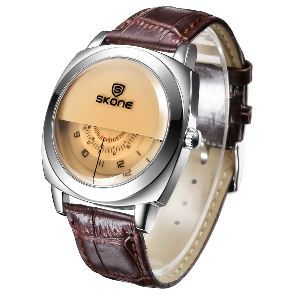 Designer vogue unique skone marque des hommes de luxe à mode de luxe en cuir décontracté quartz wrtistwatch relogio masculino y1905291m