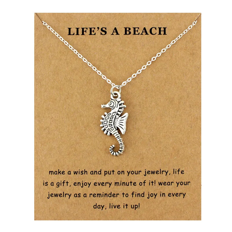 Морская звезда, парусные волны, морской конек, пляж, океан, подвески, ожерелья, морская черепаха, песочный доллар, русалка, женские и мужские модные украшения Gift258d