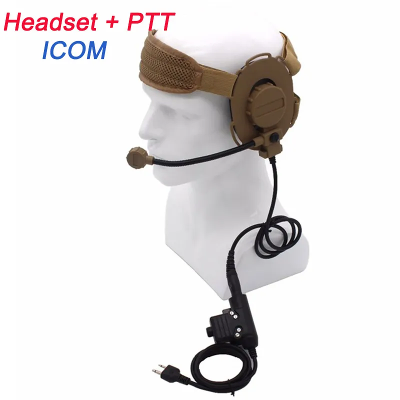 Buitentaal tacitcal versnelling paintball schiet hoofdtelefoon tactische oortelefoon airsoft combat ii z tactische headset met ptt