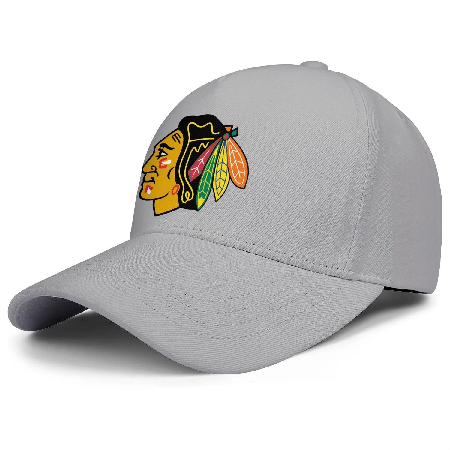 DesignNameg för män och kvinnor Justerbar Trucker Cap Cool Vintage Team Original Baseballhats Chicago Blackhawks Primär logotyp Ash 4802101