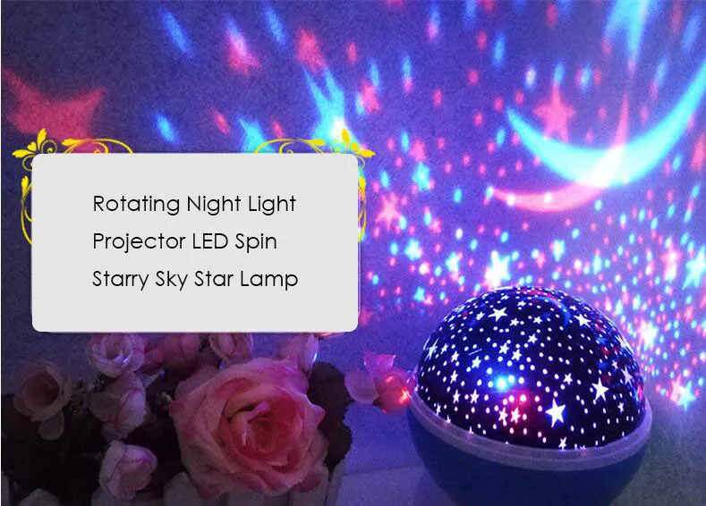 Proiettore rotante luce notturna rotante decorazioni feste LED Spin Starry Sky Star Lamp179A
