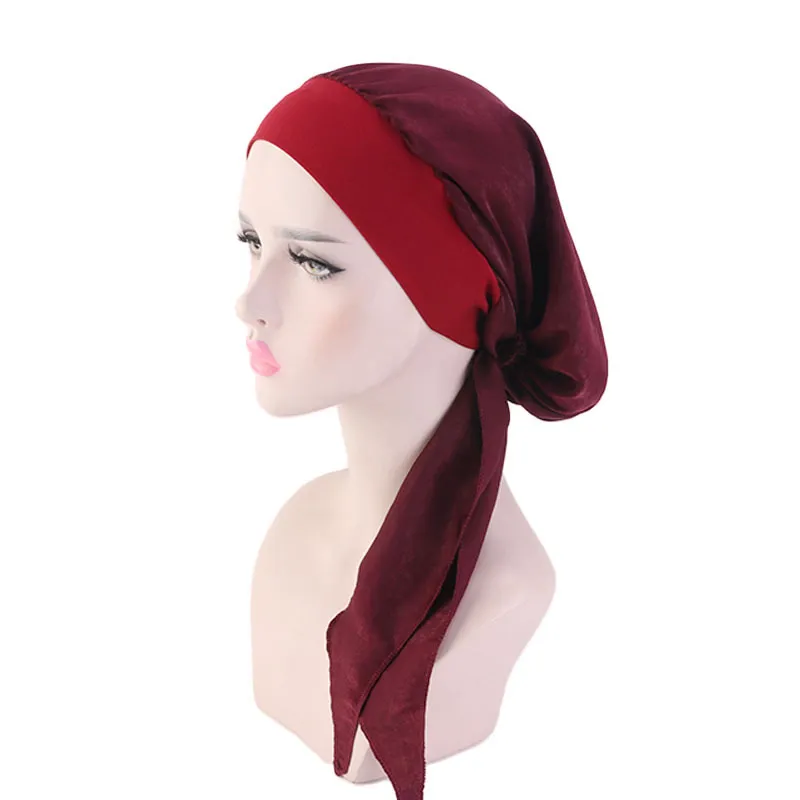 HELA LOT KVINNER DAMER HEAD WRAP BANDANA TURBAN CAP Långt svans Hat Hatt Girls Chemo Hair Loss Headwear Hat One Size6430086