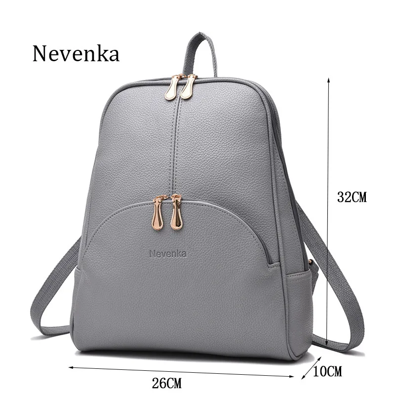 Nevenka Mini Rucksack Frauen Leicht Gewicht Daypacks Mädchen Fashion Rucksäcke Ladies Leder Schultasche Frauen grauer Rucksack Schwarz J19286K