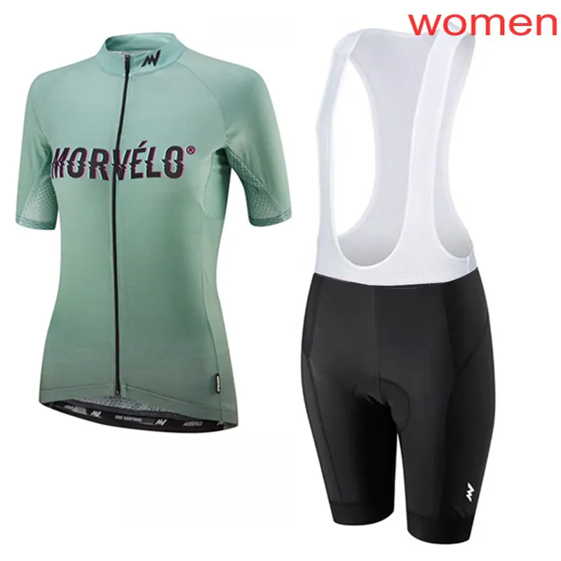 Ropa Ciclismo Morvelo Dames Fietsen Jersey Suits Zomer Korte Mouw Fietskleding Set Bicicleta Triathlon Sport Uniformes Kits Y21031825
