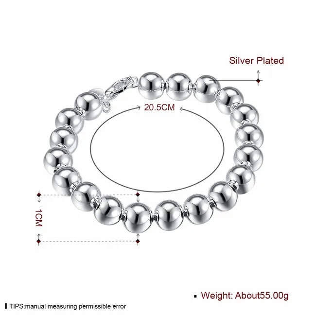 tout nouveau bracelet de perles de Bouddha de 10 m - bracelet à breloques en argent massif 925 20 5x1 0 cm DFMWB136 femme plaqué argent sterling jewe251C