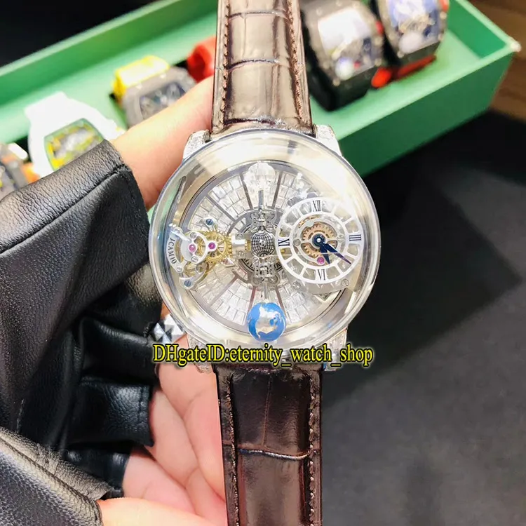 Versão estática Relógios de luxo CR7 EPIC X CHRONO Astronômico Tourbillon Esqueleto Diamantes Dial Swiss Quartz Mens Watch Diamond Cas195W