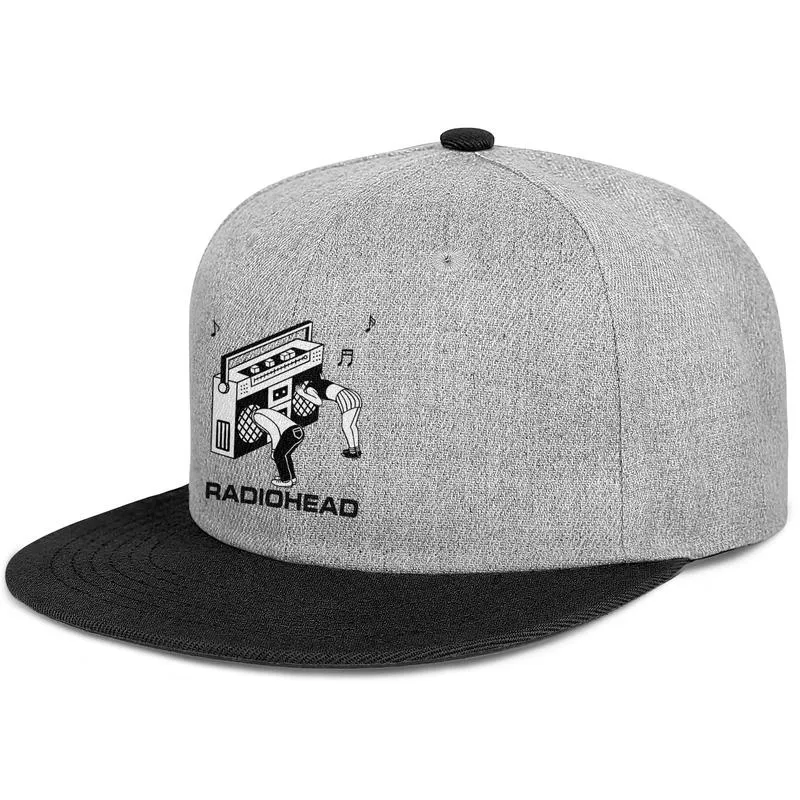Logotipo do Radiohead VERMELHO preto masculino e feminino snap backflat brimcap beisebol legal equipado chapéus vintage MUSIC TREE novos álbuns músicas LOGO9206845