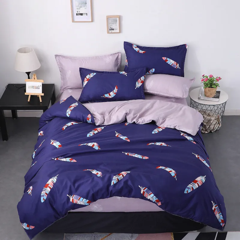 Geometric Winter Bedding Set Flannel Fleece Home Duvet Cover Set Warm Bedclothes Pastoral Caroset Star Bed Linen Set227O