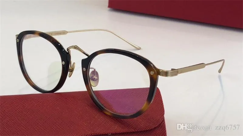 Nuovi occhiali ottici dal design alla moda 0014 lenti trasparenti con montatura rotonda Gli occhiali trasparenti stile retrò semplice possono essere lenti da prescrizione235T