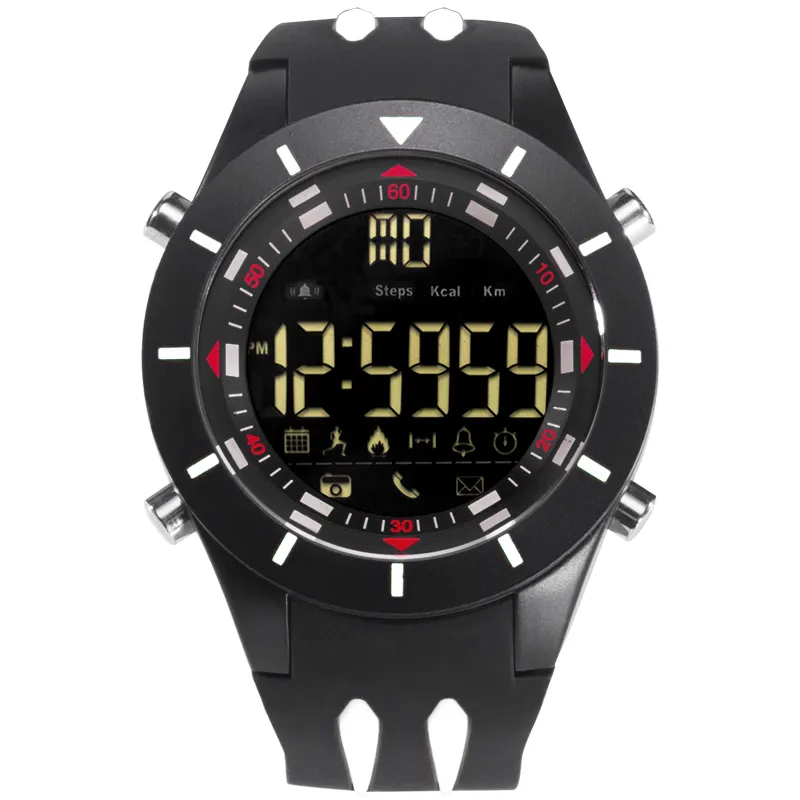 lyxiga digitala armbandsur Vattentät Big Dial LED Display Stopwatch Sport Outdoor Black Clock Shock LED -klocka Silikon Män 8002247Z