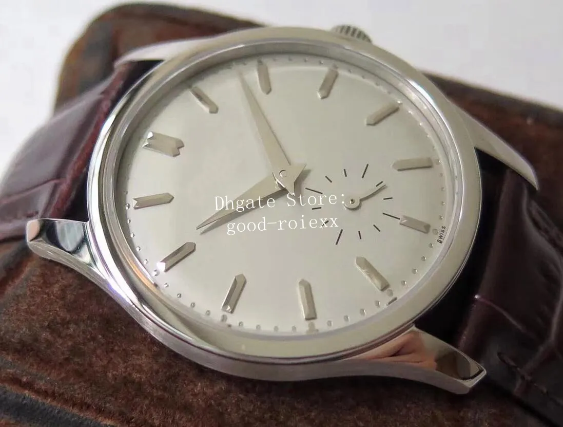 37mm Unisex Vintage Horloge Heren ST19 Mechanische Handopwinding 5196 Eta Dames Horloges Heren Calatrava Leer Midsize Saffier Ste280y
