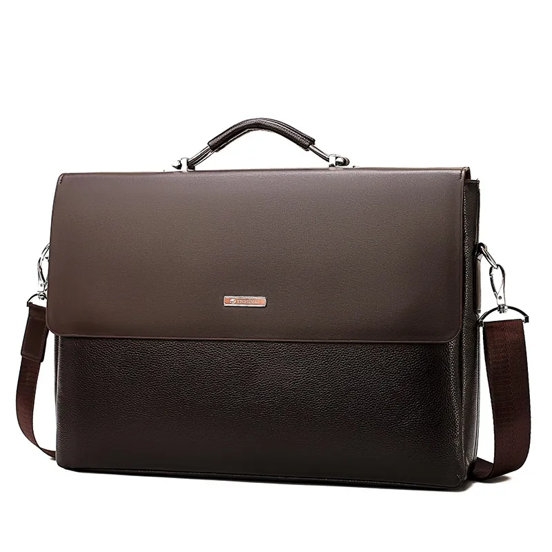 Business Men Briefcase Leather Laptop Handbag Casual Man Bag For Lawyer Shoulder Bag Male Office Tote Messenger192b