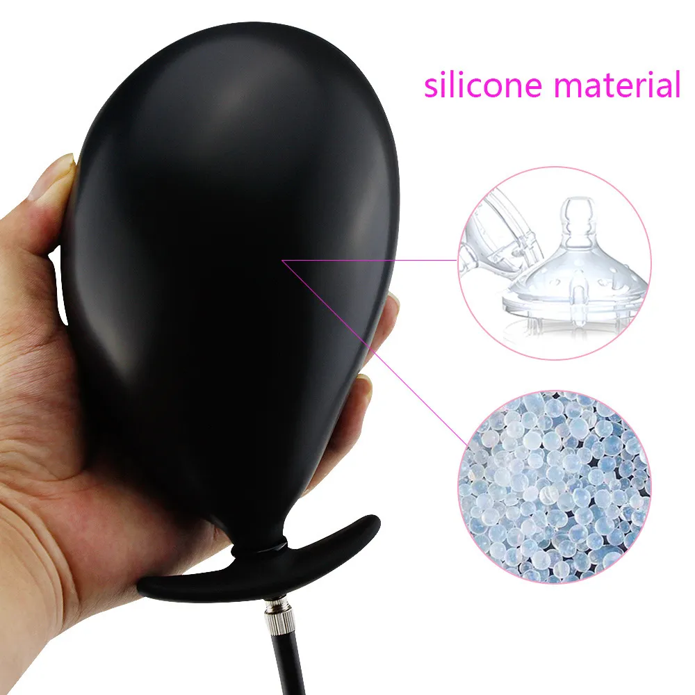 New Go Out Inflatable Silicon Huge Big Anal Plug Dildo Pump Anal Dilator Expandable Prostate Masturbator Ass Stimulator Sex Toys Y7682580