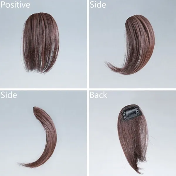 新しいプリティガールズヘアエクステンションバンズストレートウィッグピースクリップ上のクリップの前髪の前髪ウィッグ人間の髪の毛8242815