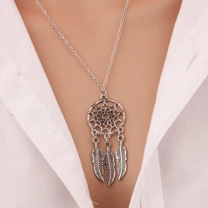 Модное ожерелье с перьями «Ловец снов», кулон, ювелирные изделия, целая ключица, темперамент, женский подарок 250B