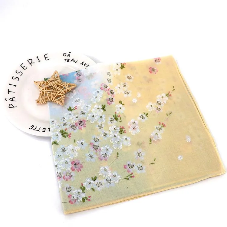 42 × 42 سم من القطن الياباني منديل المطبوعة الكرز من منديل زهر مربع صغير