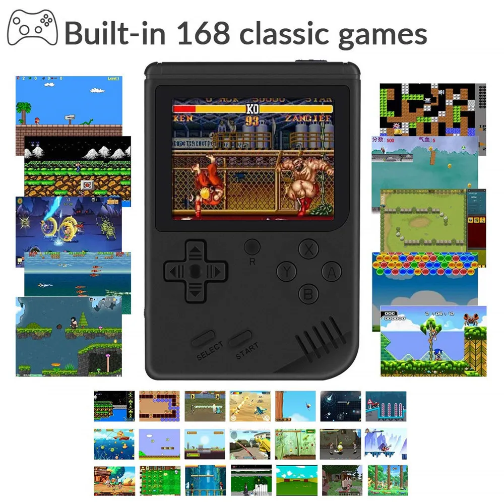 Mini Portable Retro Nostalgic 30 inch handheld Retromini Boy videospeler Pocket Game Console Players Builtin 168 Games T61906159729056