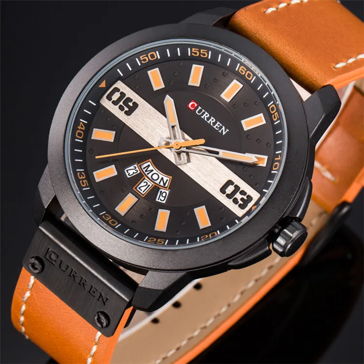 Relojes CURREN de moda para hombres de negocios, reloj de pulsera de cuarzo con fecha y semana, reloj masculino resistente al agua, reloj Masculino Montre Homme3091