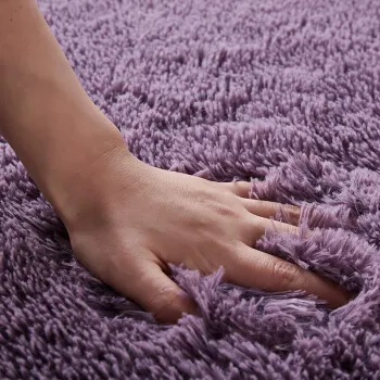 Épaissi cheveux de soie lavé tapis antidérapant salon table basse couverture chambre tapis de chevet tapis de yoga couleur unie en peluche