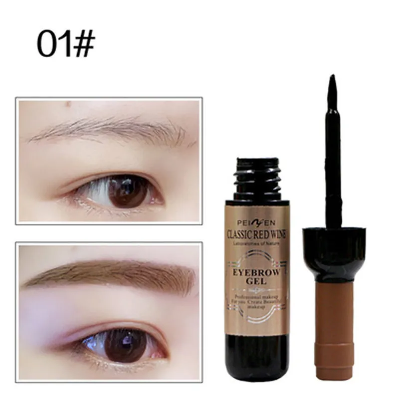 Red Wine Peel Off Eyebrow Tint Waterproof Long Lasting Semi-permanent Tattoo Brow Gel Black Coffee Gray Classic Eye Makeup