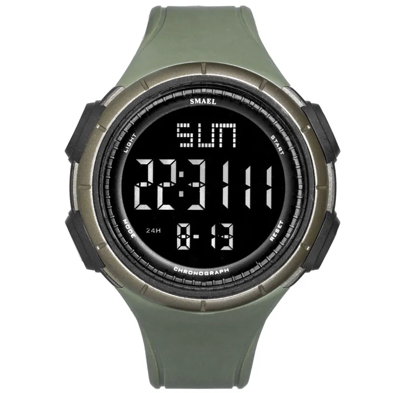 Titta på män Mekaniska automatiska Smael Military Watches S Shock Resistant Relogio Masculino 1618 Digital armbandsur Vattentät NIC308K