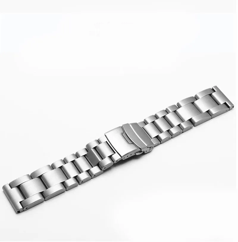 22 24 26mm Watchband Erkekler Kalın Saf Saf Katı Paslanmaz Çelik Fırçalı Bant Strap Dağıtım Toka Bilezikler Araçları1234197