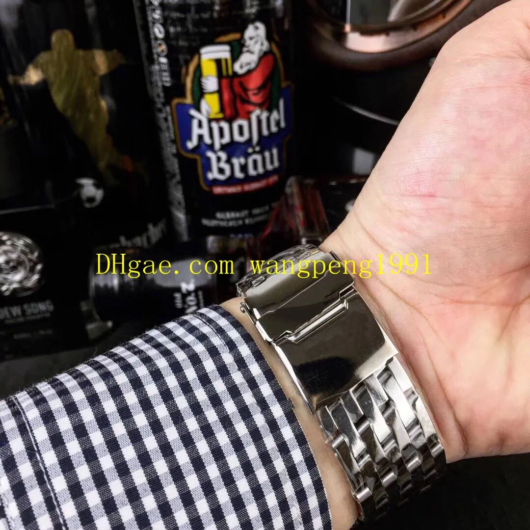 4 relojes de calidad para hombre de estilo 46 mm AB0127211B1A1 esfera azul Cronógrafo de cuarzo de acero inoxidable Relojes de pulsera para hombre 1961