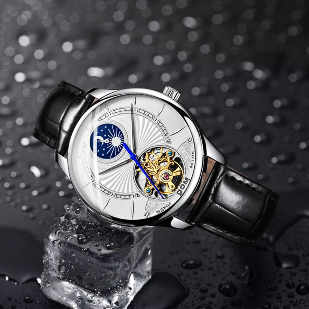 DOM 2019 nouveau Ultra-mince créatif hommes montres mécaniques affaires étanche montre haut de gamme en cuir montre automatique M-1260L-7M3121