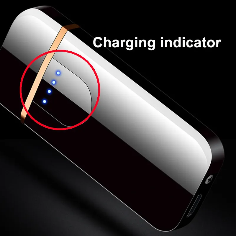 USB Aansteker Vingerafdruk Touch Sensing Slimme Aanstekers Elektrische Oplaadbare Vlamloze Sigarettenontsteker Mini Winddicht1128199