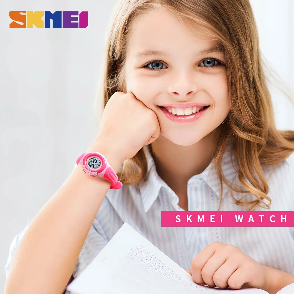 Skmei dla dzieci zegarki w stylu sportowym moda na rękę dla dzieci cyfrowe zegarki cyfrowe 5Bar Wodoodporne dzieci zegarki Montre Enfant 1479280T