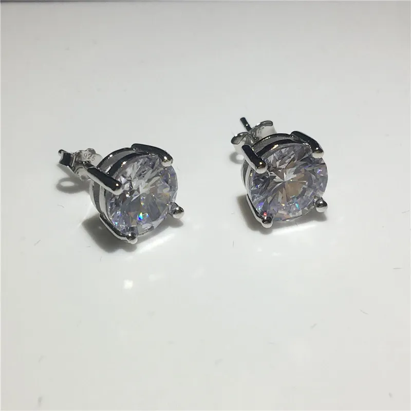 Tennis Earring 925 Sterling zilveren Diamond Cz Engagement bruiloft Stud Oorbellen voor vrouwen mannen Party Gift293B