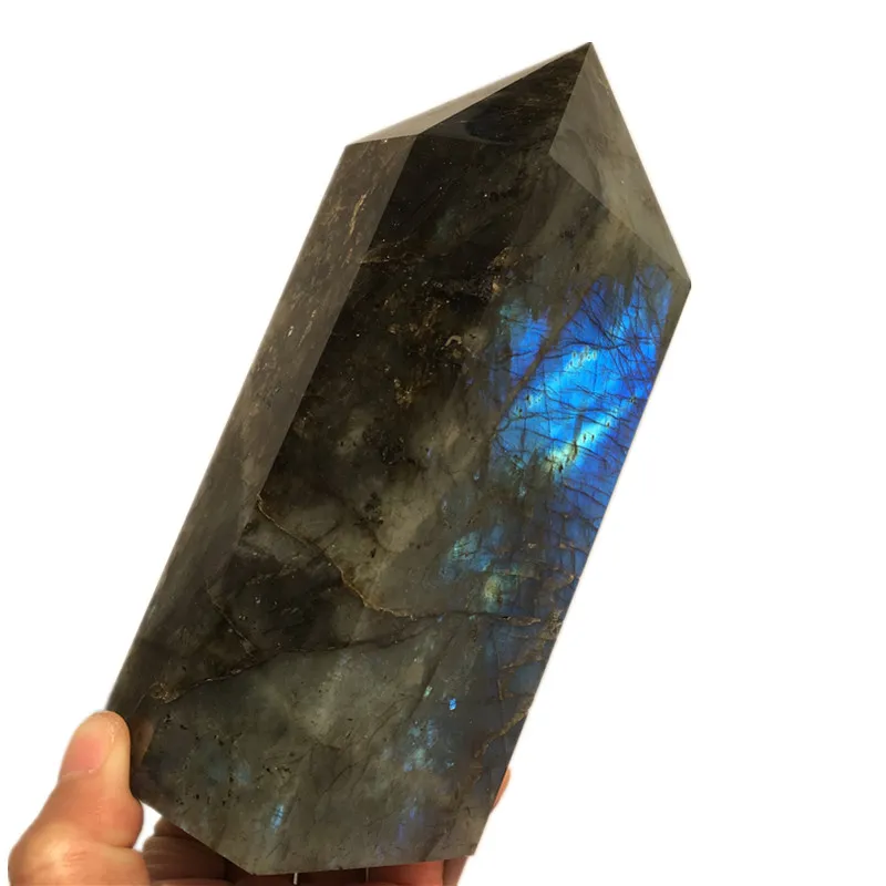 1 5kg tamanho grande natural labradorite quartzo obelisco grande ponto de varinha de cristal quartzo pedra preciosa torre reiki heal254s