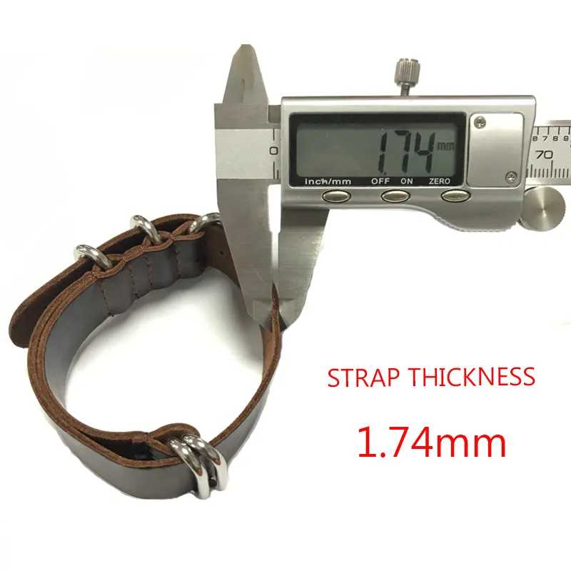 Onthevel Leather Nato Strap 20mm 22mm 24mm Zulu Strap Vintage First Layer Cow Leath Watch Band with Five Rings Buckle #e CJ191170m