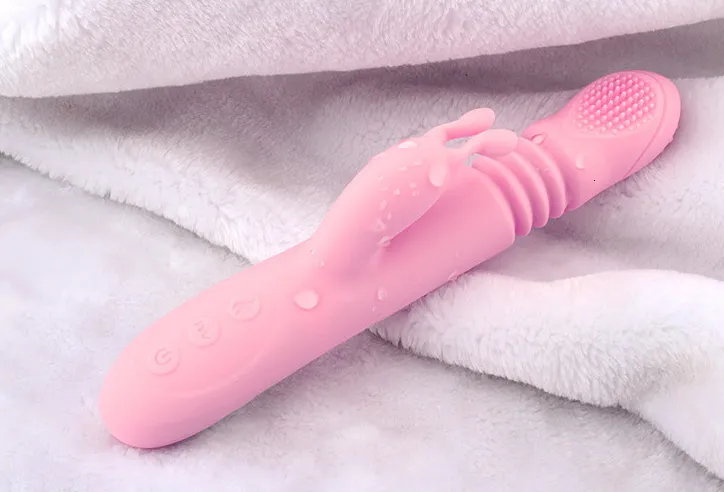 Heating Telesic Rabbit Vibrator Rotating 10 Mode Dildo Vibrator G Spot Clitoris Stimulator Adult Sex Toys For Woman J190626