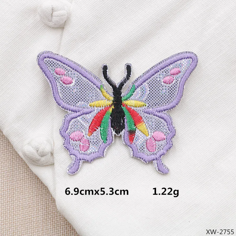 Embroidered Patch Butterfly IRON SEW on Suit Leather Flash New Style Clothing Shoes and Hats Luggage276d