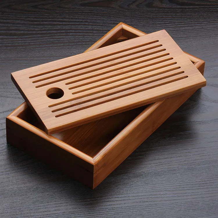 Chinese Traditions Wood Tea Tray Solid Wooden Tea Board Kung Fu Cup Teapot Crafts Tray Chinese Culture Tea Set Preference151S