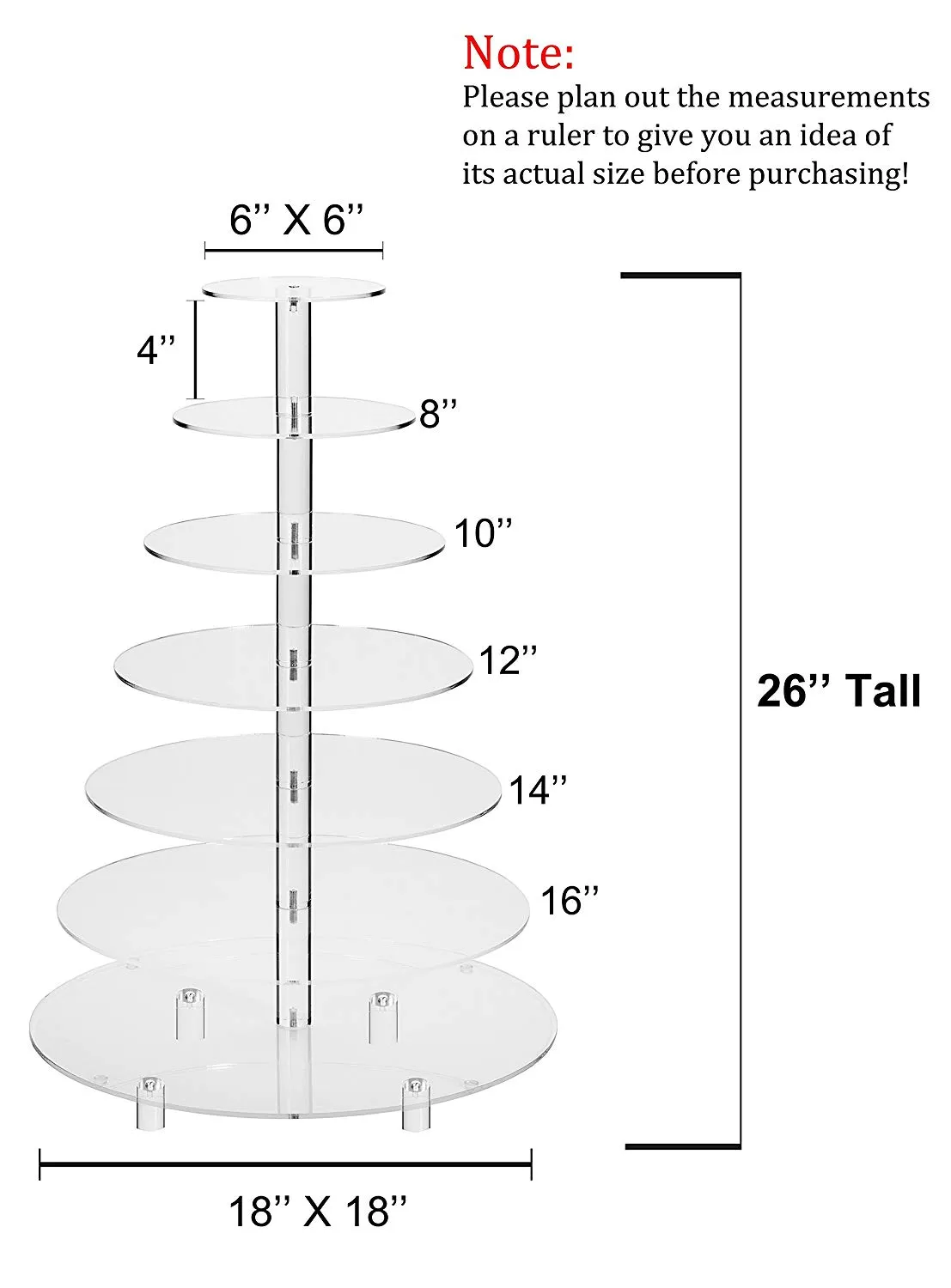 Большая 7-уровневая акриловая круглая подставка для свадебного торта-подставка для кексов Башня-подставка для десерта-подставка для сервировки кондитерских изделий-подставка для еды для Larg238d