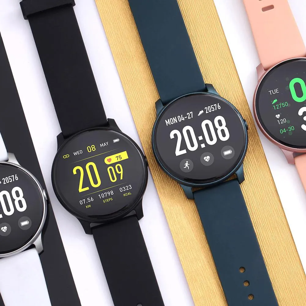 KW19 Smart Watch 여성 남성 스포츠 스마트 팔찌 혈압 혈압 혈액 심박수 모니터 메시지 알림 안드로이드 iOS