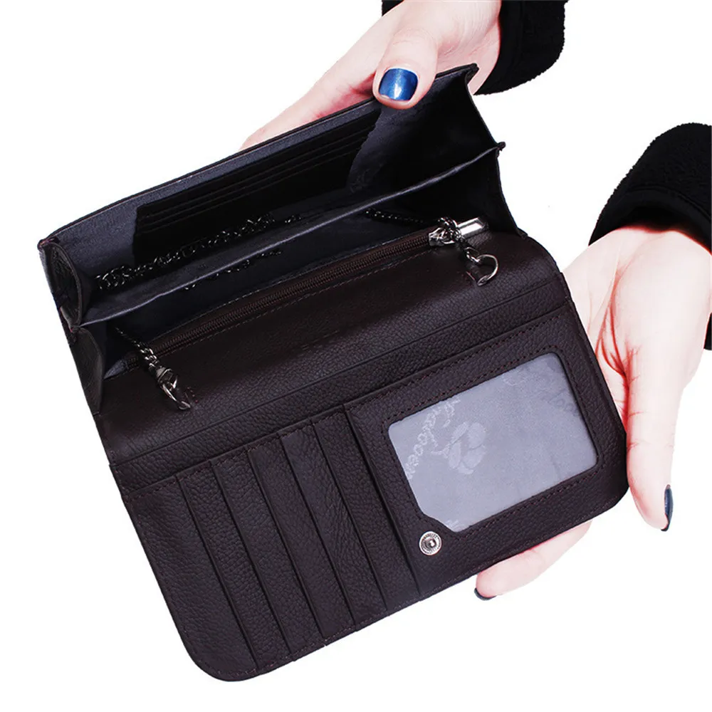 2019 New Fashion Long Purses Women Wallet Clutch Womens Wallets and Purses Phone Bag Black Crossbody Purple Pocket Bag Female262z