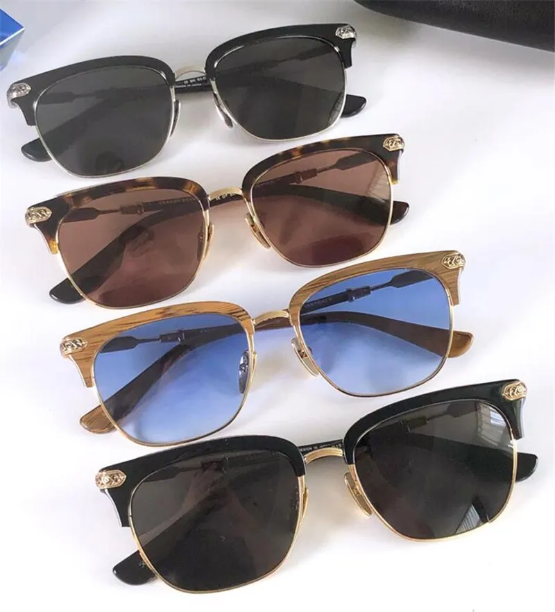 New popular retro men sunglasses VERT punk style designer retro square frame with leather box coating reflective anti-UV lens top 274E