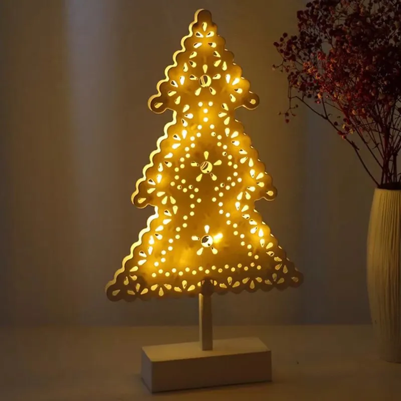 Creative LED -stjärnor bordslampa julgran nattlampor skrivbord lampa för hemfestival bröllopsdekor nattlampa batteri drivs309i