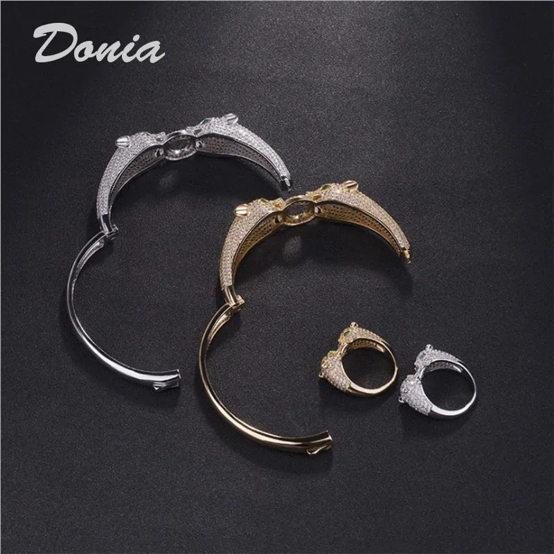 Donia Jewelry Luxury Bangle Party European и American Fashion крупная классическая животная медная микроавтография набор браслетов циркона 204i