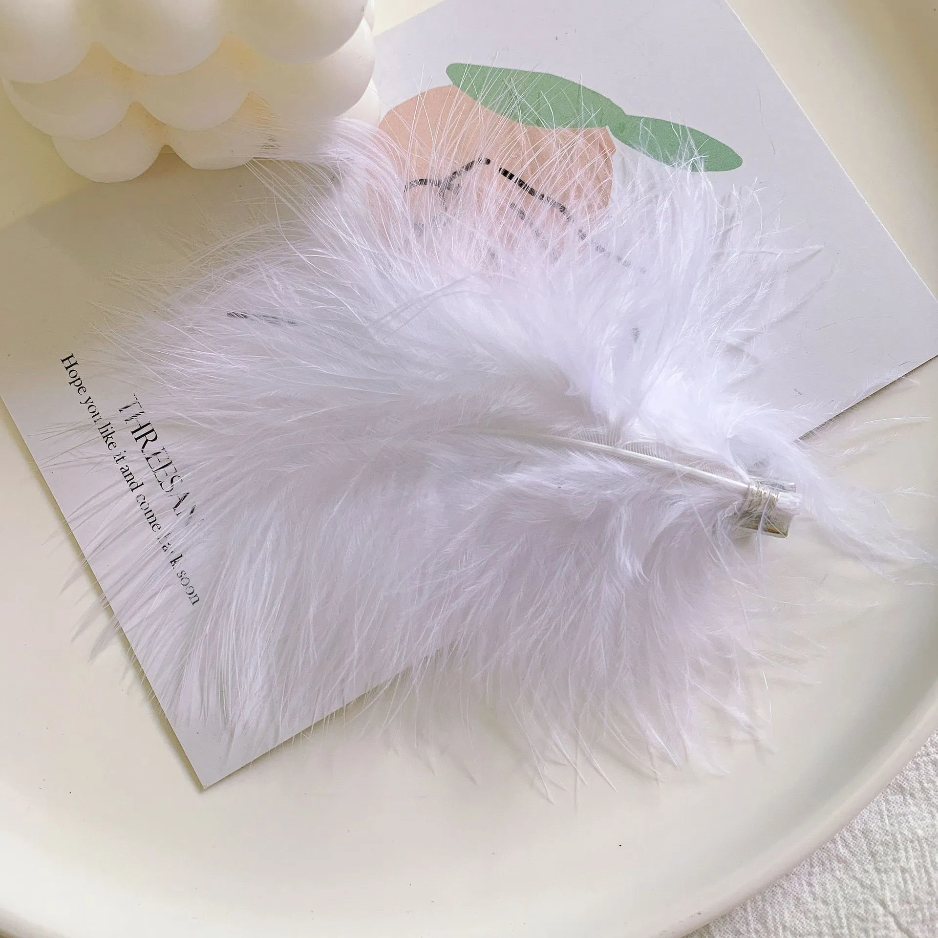 Mori Xianqi – épingle à cheveux en plumes pour femme, coiffure blanche douce coréenne, accessoires pour cheveux de fille, demoiselle d'honneur