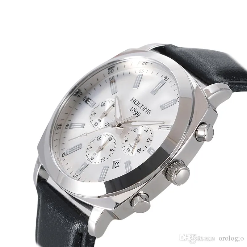 Cwp relógio de luxo masculino marca superior holuns couro genuíno 50m à prova dwaterproof água negócios casual moda relógios quartzo montre homme 007 274l